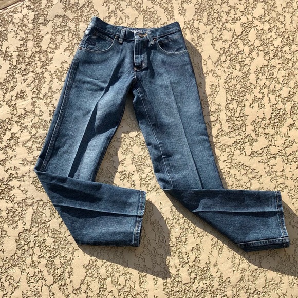 WRANGLER STRAIGHT LEG JEANS WITH ADJ WAIST SZ 14 - Picture 2 of 9